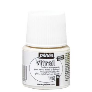 Farba witrażowa do szkła Pebeo Vitrail 45ml, Perłowa/39 Pearl transparentna